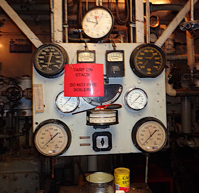 As mentioned in this post about the gauges in the engine room of the S. S. John W. Brown